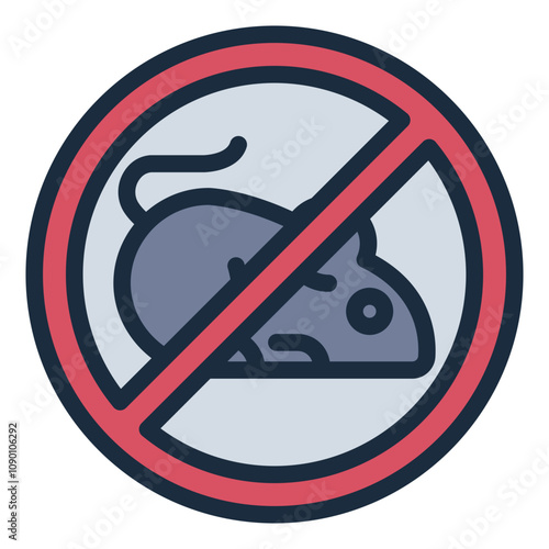 No rat filled line icon indicating a rodent free area