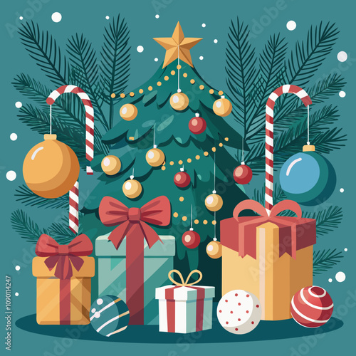 christmas tree with gifts