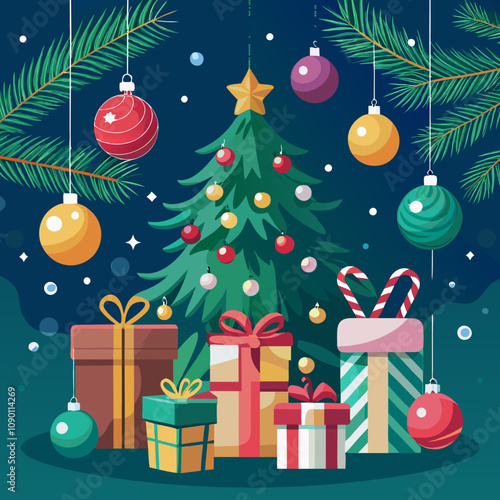 christmas tree with gifts