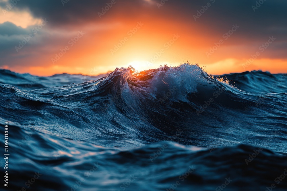 Fototapeta premium Ocean Wave at Sunset