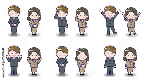 スーツ姿の男女 01