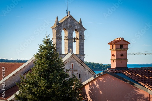 church near sea in Pula, Croatia photo