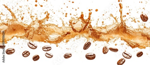 Coffee Splash: Beans and Brew in Motion photo