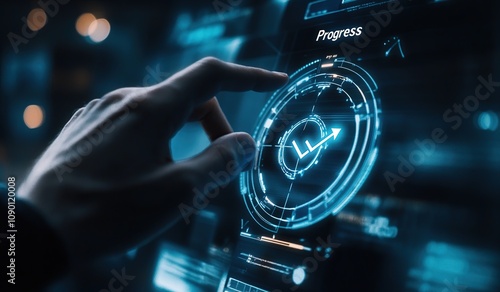 Wallpaper Mural Monitoring Progress: A Futuristic Tech Interface Torontodigital.ca