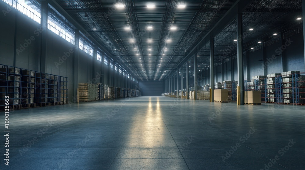 Obraz premium Empty Warehouse Interior