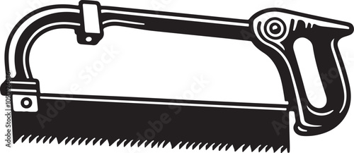 hacksaw tool icon silhouette vector art illustration