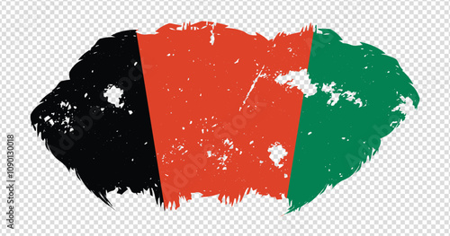 Afghanistan national flag with distressed stroke brush effect on isolated background