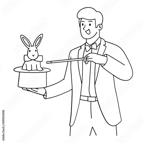 Magician showing magic trick