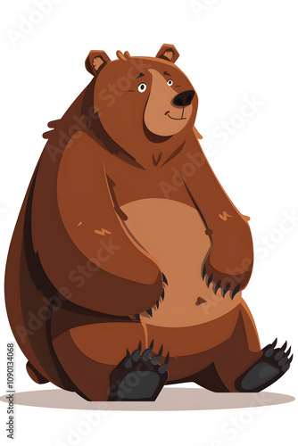 This charming brown bear, depicted in a cartoon style, is perfect for animations, childrens books, and educational materials. It appeals to kids and nature enthusiasts alike
