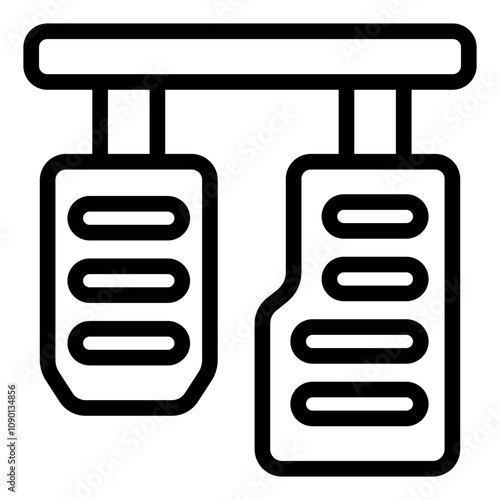 Car pedals outline icon showing brake  and accelerator