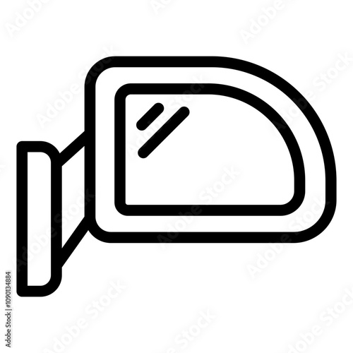 Side mirror outline icon for car visibility and repair