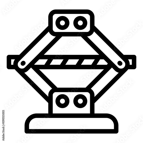 Car jack outline icon used for lifting vehicles for repair
