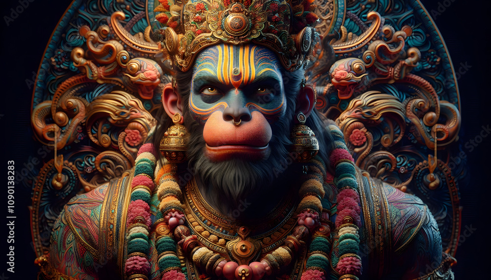 Fototapeta premium The Wisdom and Power of Lord Hanuman