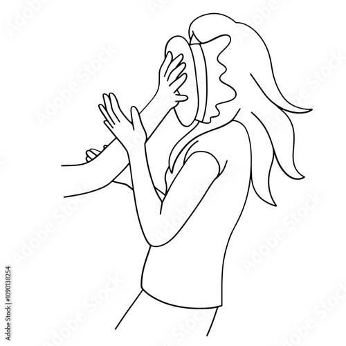 Someone throwing a cake in the face of girl