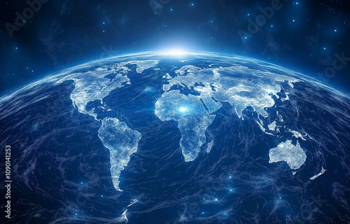 Abstract backdrop of global global network and earthly telecommunication