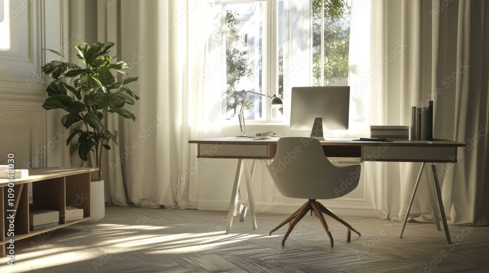 Fototapeta premium Modern Home Office Interior Design