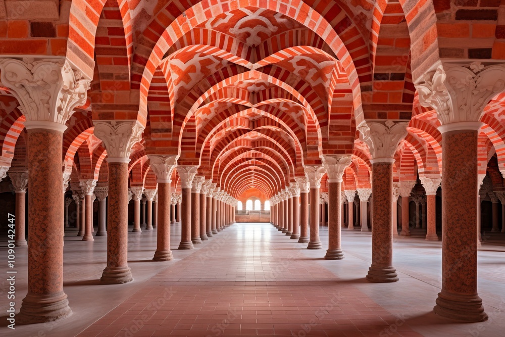 Fototapeta premium Stunning images show the castle s interior and architectural arches in all their glory