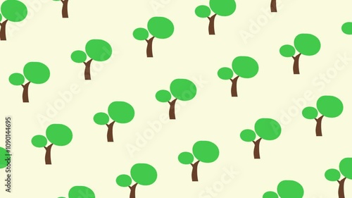 animated childish tree pattern shifting repeatedly background photo