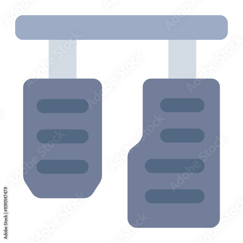 Car pedals flat icon showing brake  and accelerator