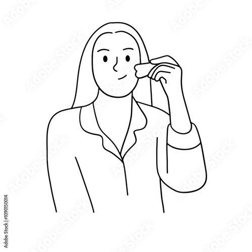 Woman using guasha