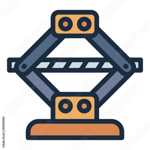 Car jack filled line icon used for lifting vehicles for repair