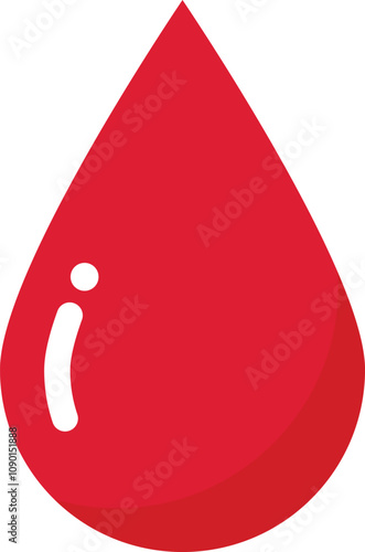 Red blood drop vector isolated on white background