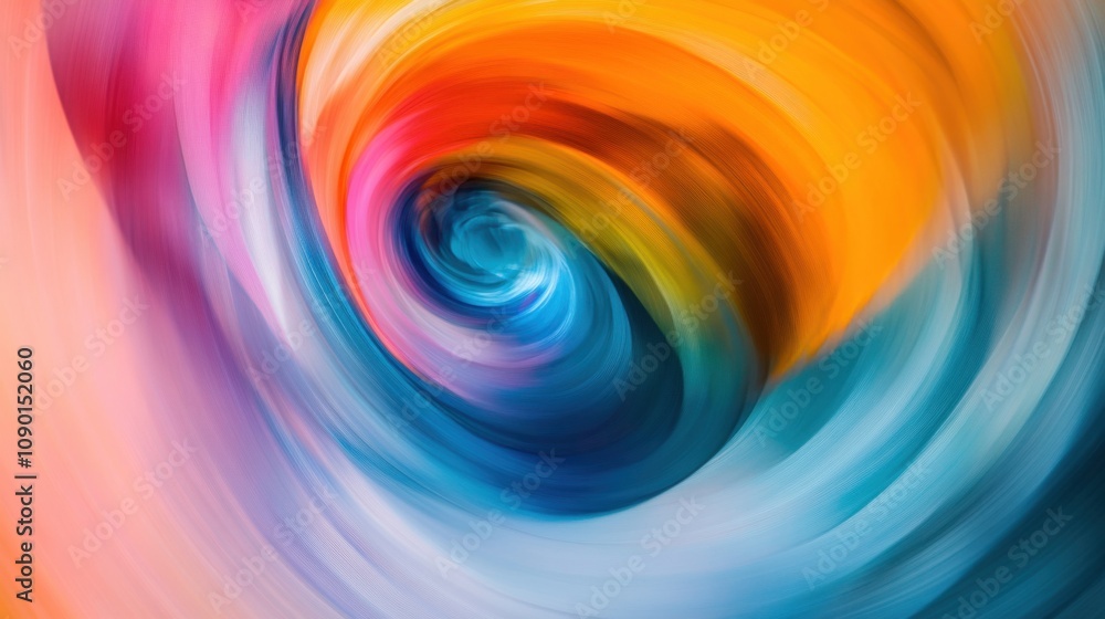Fototapeta premium An abstract image of vibrant, swirling colors blending into a central, unified core
