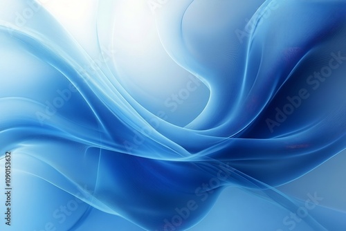 The background is blue and has smooth, curved lines. Generative Ai