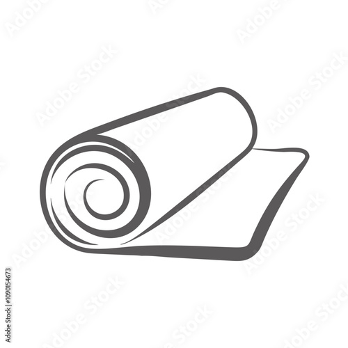 Hand-drawn yoga mat illustration for fitness and wellness concepts
