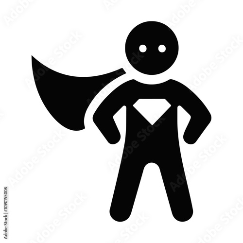 comic brave power hero man vector silhouette icon design