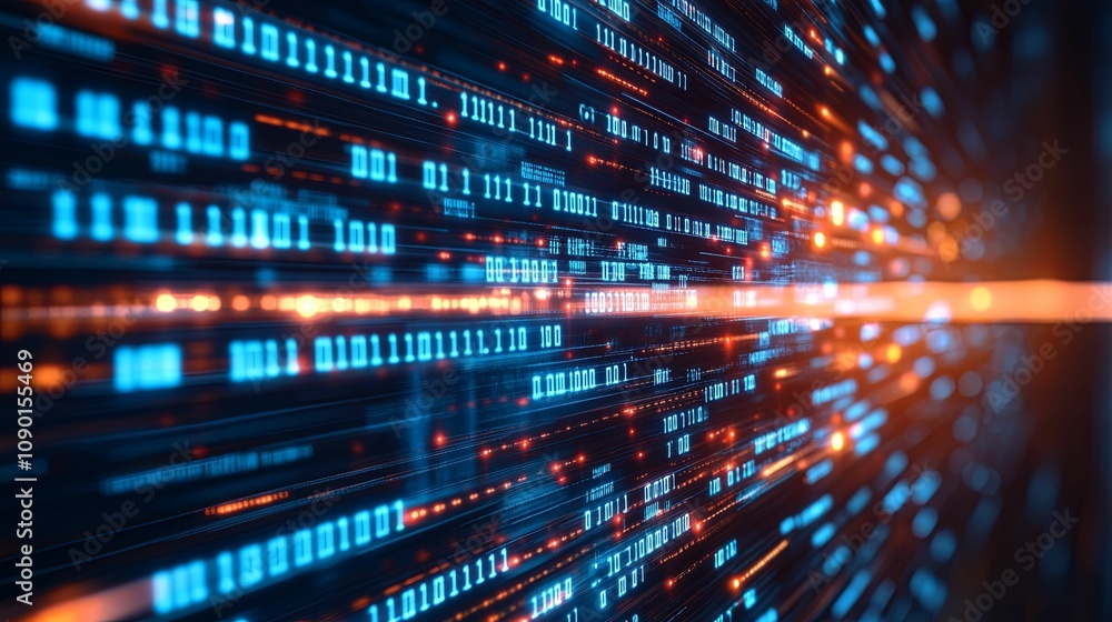 Abstract Digital Data Stream Visualization Flowing Abstract Digital Data Stream Visualization Flowing