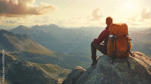 Wallpaper Mural Man Admiring Mountain View Torontodigital.ca