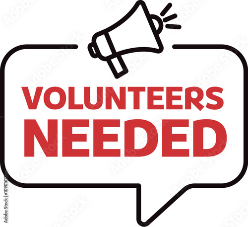 Volunteers needed.megaphone speaker for announce. Attention please.