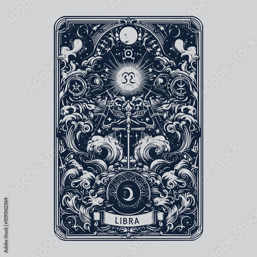 libra ouija tarot tattoo with zodiac art