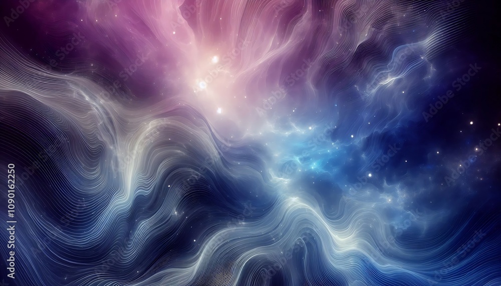 Fototapeta premium Abstract Cosmic Nebula Background with Twinkling Stars