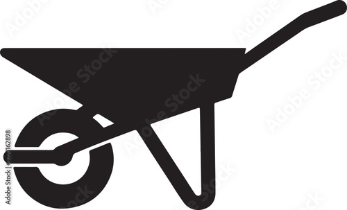 wheelbarrow icon silhouette vector art illustration