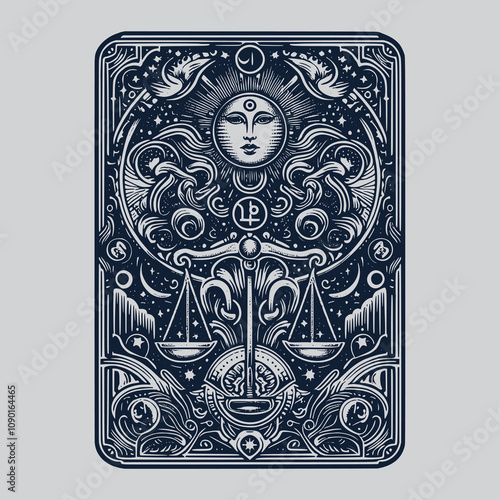 gothic libra ouija tarot card tattoo