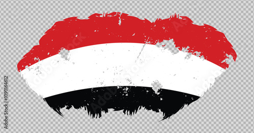 Egypt national flag with distressed stroke brush effect on isolated background