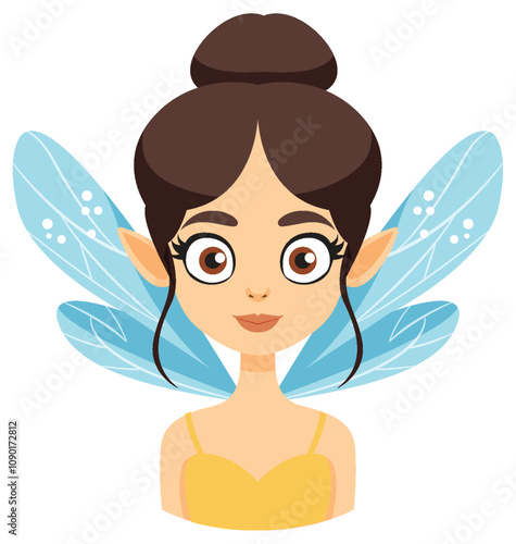 Charming Fairy with Blue Wings