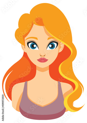 Woman with Long Orange Hair