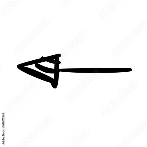 hand drawn cute simple left arrow icon