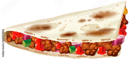 Delicious Mexican Quesadilla Illustration