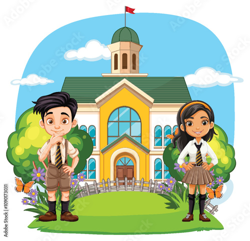 Children in School Uniforms