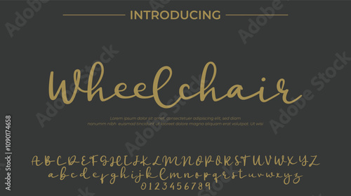 Wheelchair Font Stylish brush painted an uppercase vector letters, alphabet, typeface