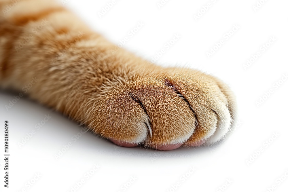 Obraz premium Excellent resolution catspaw isolated on a white backdrop. Generative Ai