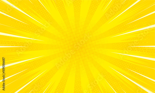 Comic burst yellow background design