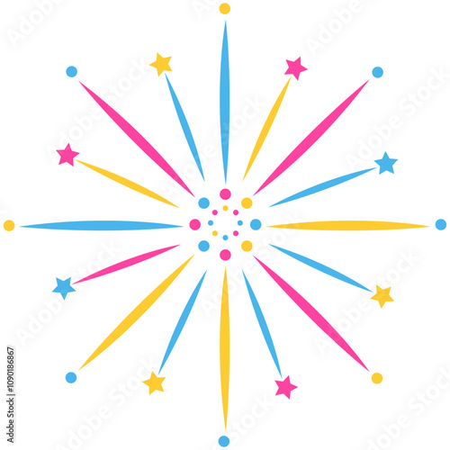 Colorful Fireworks Celebration Elements Illustration