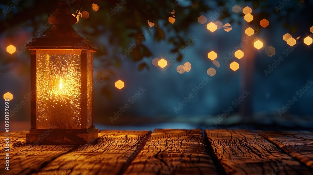 Blank Wooden Tabletop with Light Lantern for Diwali Festival
Blank Wooden Tabletop with Light Lantern for Diwali Festival