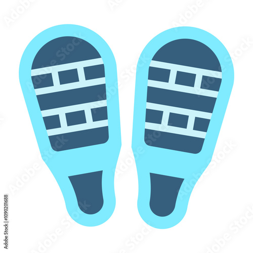 snowshoes flat color icon. use for modern concept, print, UI, UX kit, web and app development. Vector EPS 10, related to winter, cold season.
