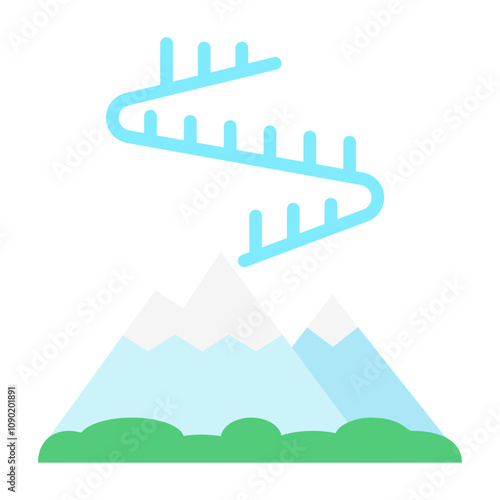 northernlights flat color icon. use for modern concept, print, UI, UX kit, web and app development. Vector EPS 10, related to winter, cold season.